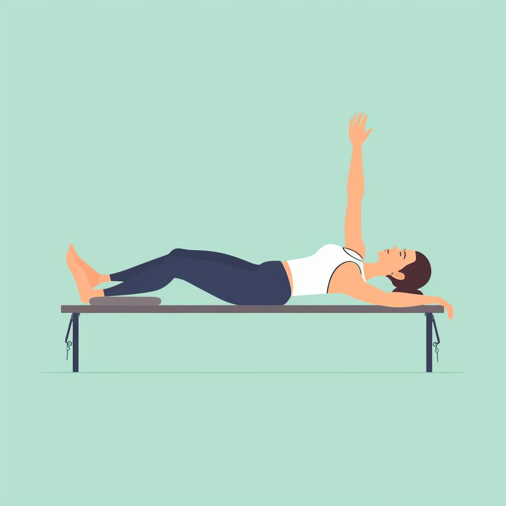 Person lying face down on a Pilates mat with arms by their sides and legs extended straight